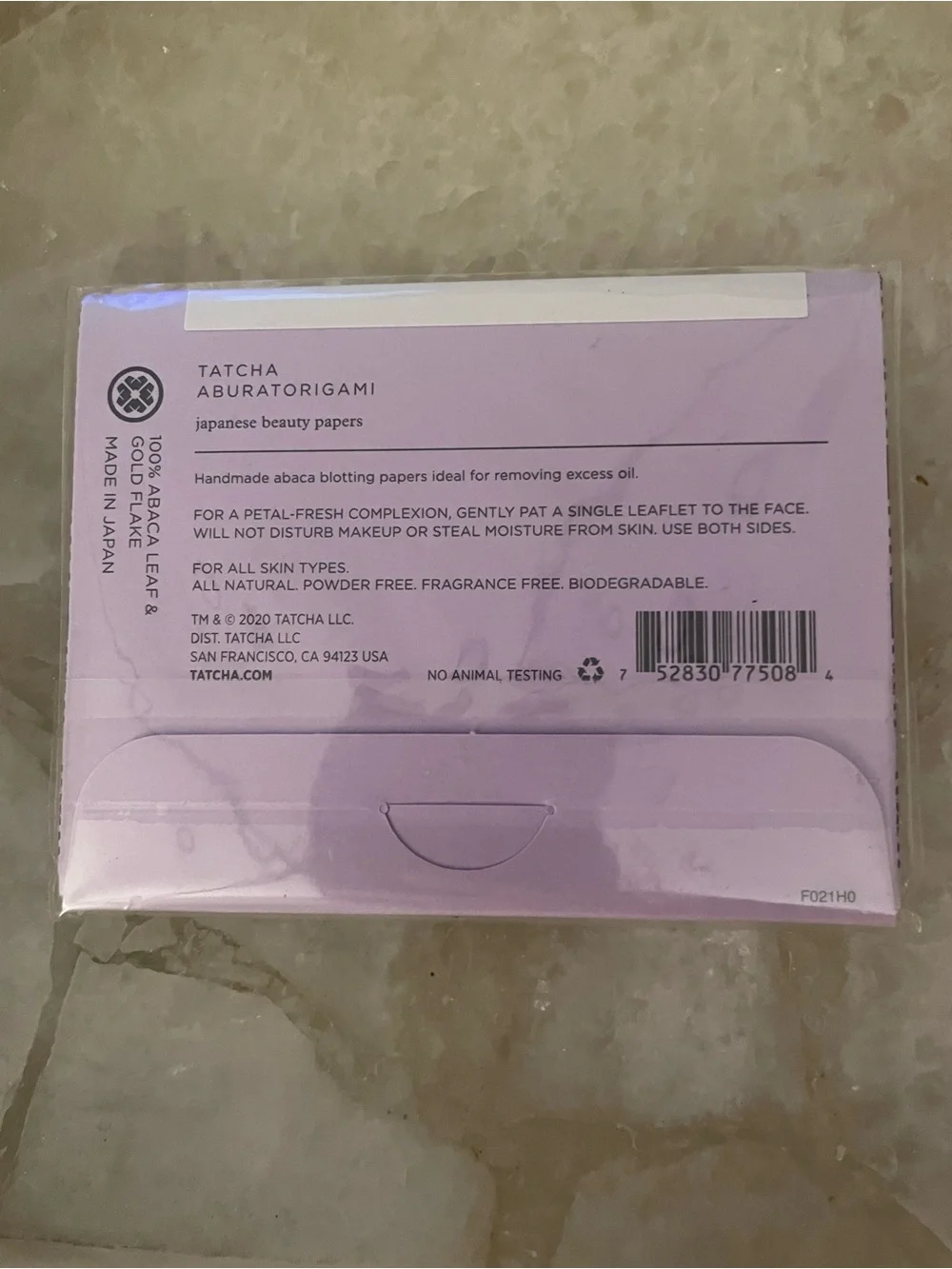 TATCHA Aburatorigami Oil-Blotting Papers - Lavender NEW